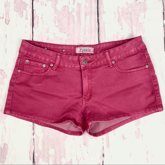Puzzle Pants - Puzzle Jeans Pink Shorts